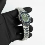 Patek Philippe Nautilus Green Dial on Silver Strap - Image 2