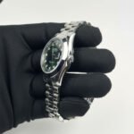 Rolex Date just Luxury Watch Silver Strap Green Dial - Image 2